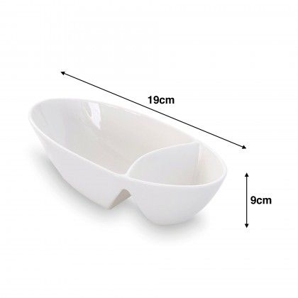 Bandeja Porcelana Olive Branco 19X9cm