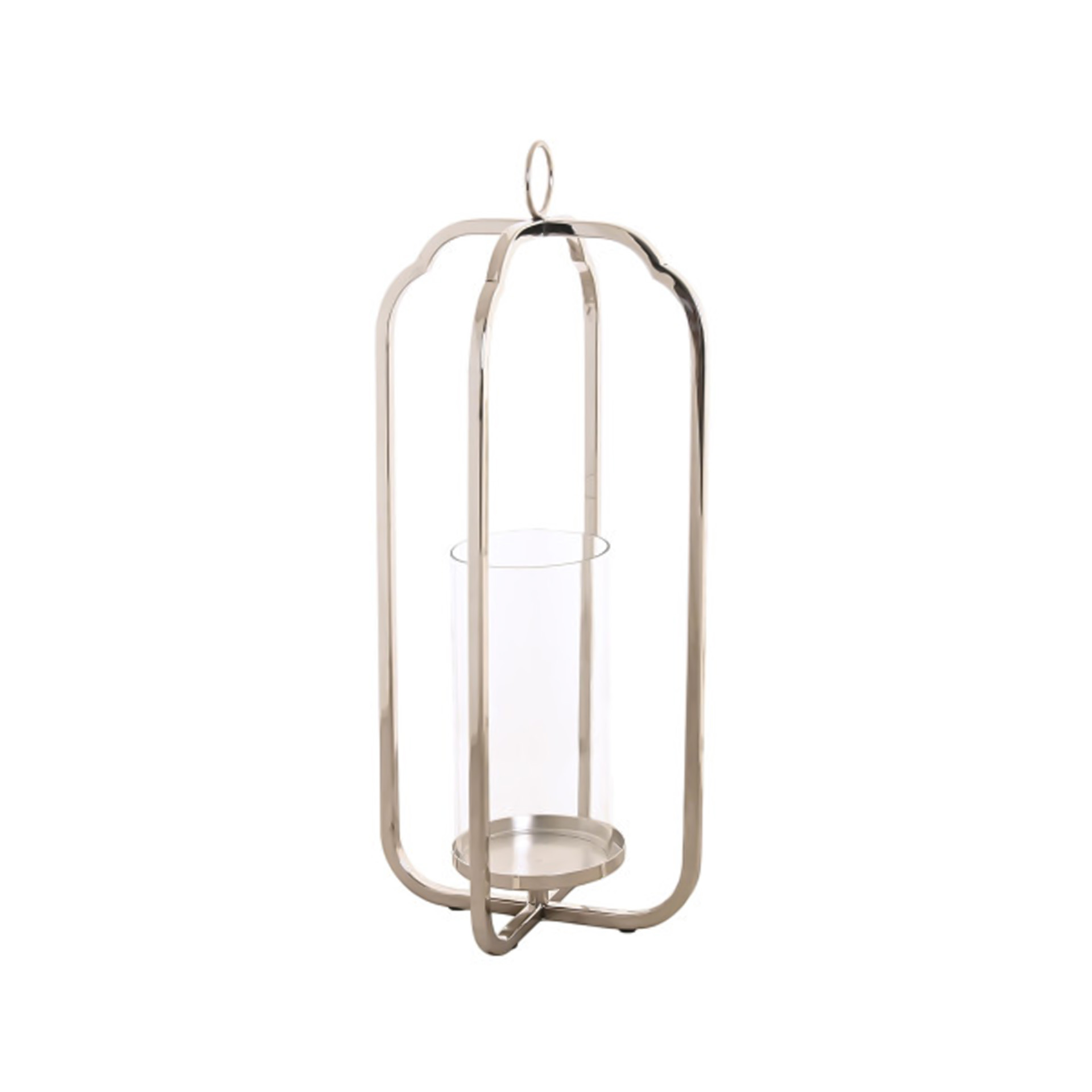 Porta Velas Metal / Vidro 21X21X49cm