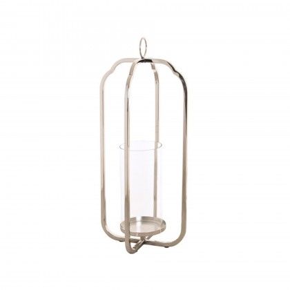 Porta Velas Metal / Vidro 21X21X49cm
