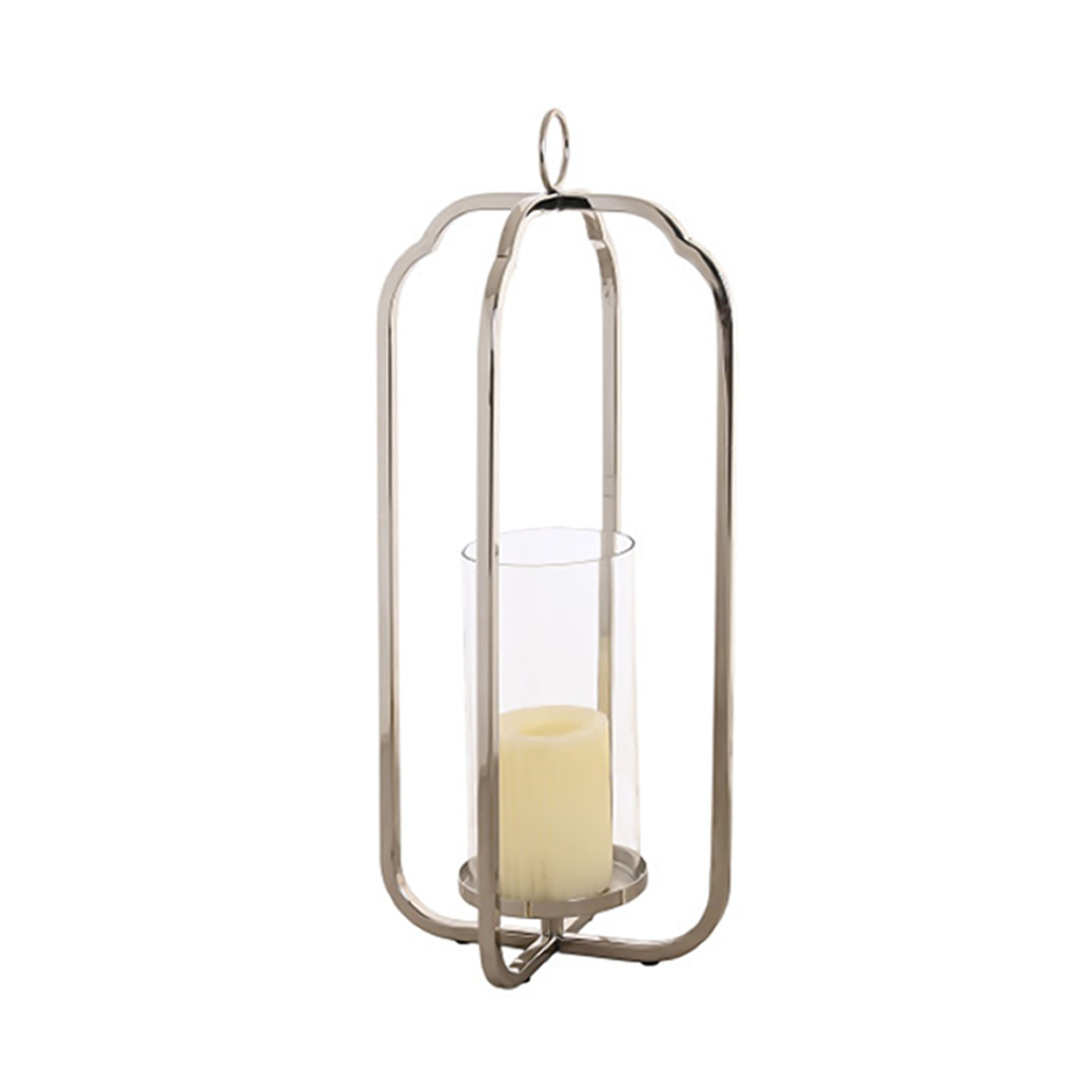 Porta Velas Metal / Vidro 21X21X49cm