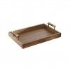 Bandeja Ac�cia com Asas Metal Retangular 39X26.5X8cm