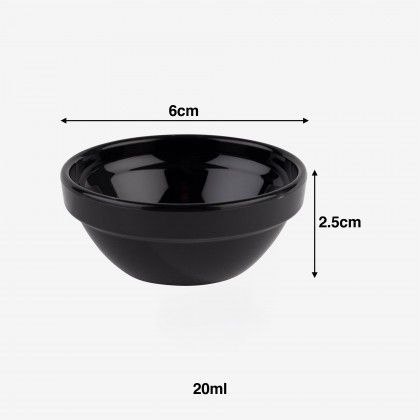 Taça Molho Friendly Redondo Preto 20ml 6X2.5cm Taça Molho Friendly Redondo Preto 20ml 6X2.5cm