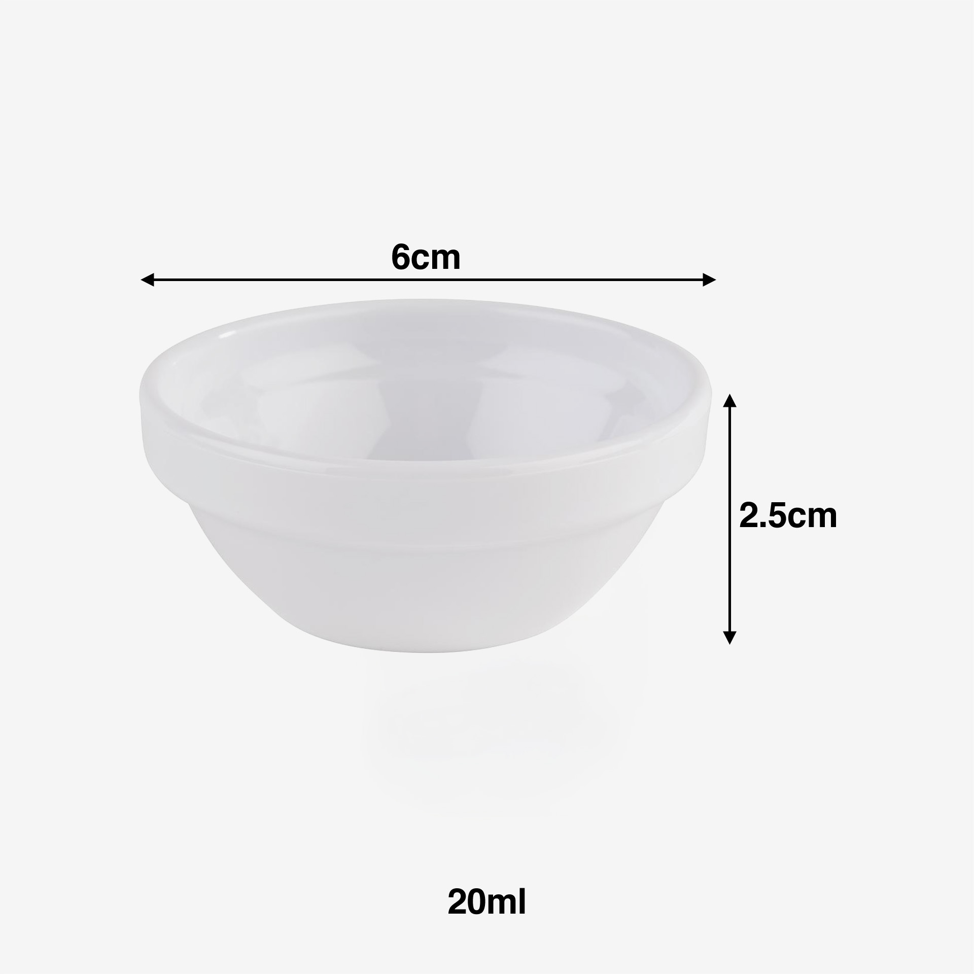 Taça Molho Friendly Redondo Branco 20ml 6X2.5cm