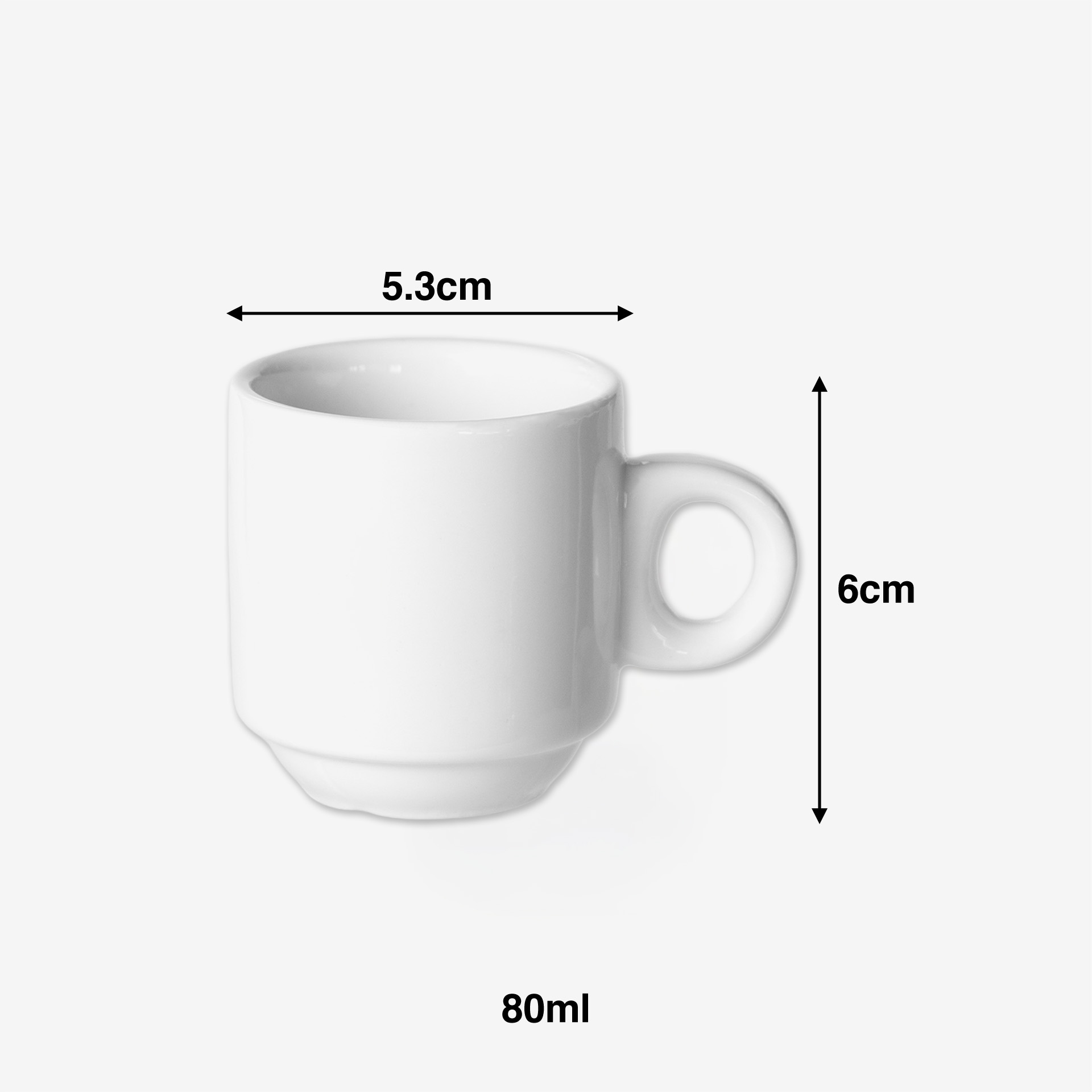 Chávena Café Porcelana Empilhável 60ml 5.3X6cm