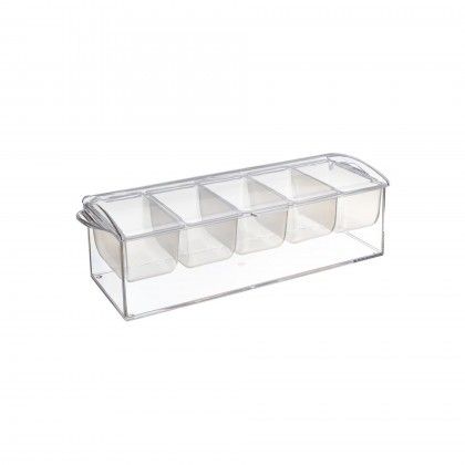 Caixa Condimentos com Tampa 5 Divis�es 43X16X14cm