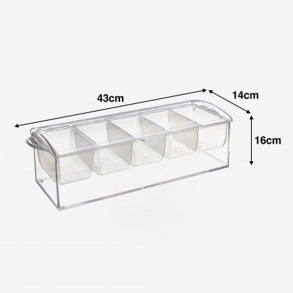 Caixa Condimentos com Tampa 5 Divis�es 43X16X14cm