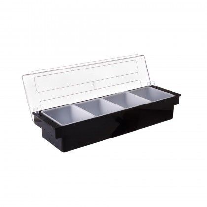 Caixa Condimentos com Tampa 4 Divisões 49.5X15.5X9.5cm Caixa Condimentos com Tampa 4 Divisões 49.5X15.5X9.5cm