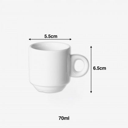 Ch�vena Caf� Porcelana C�nica 50ml 5.5X6.5cm