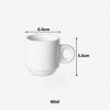 Ch�vena Caf� Porcelana C�nica Asa Anel 60ml 5.5X6.5cm