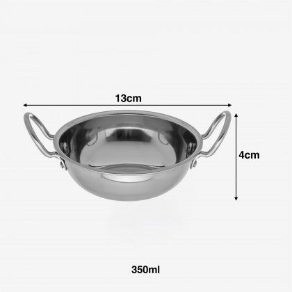 Frigideira Servir Inox com 2 Asas Redondo 350ml 13X4cm Frigideira Servir Inox com 2 Asas Redondo 350ml 13X4cm