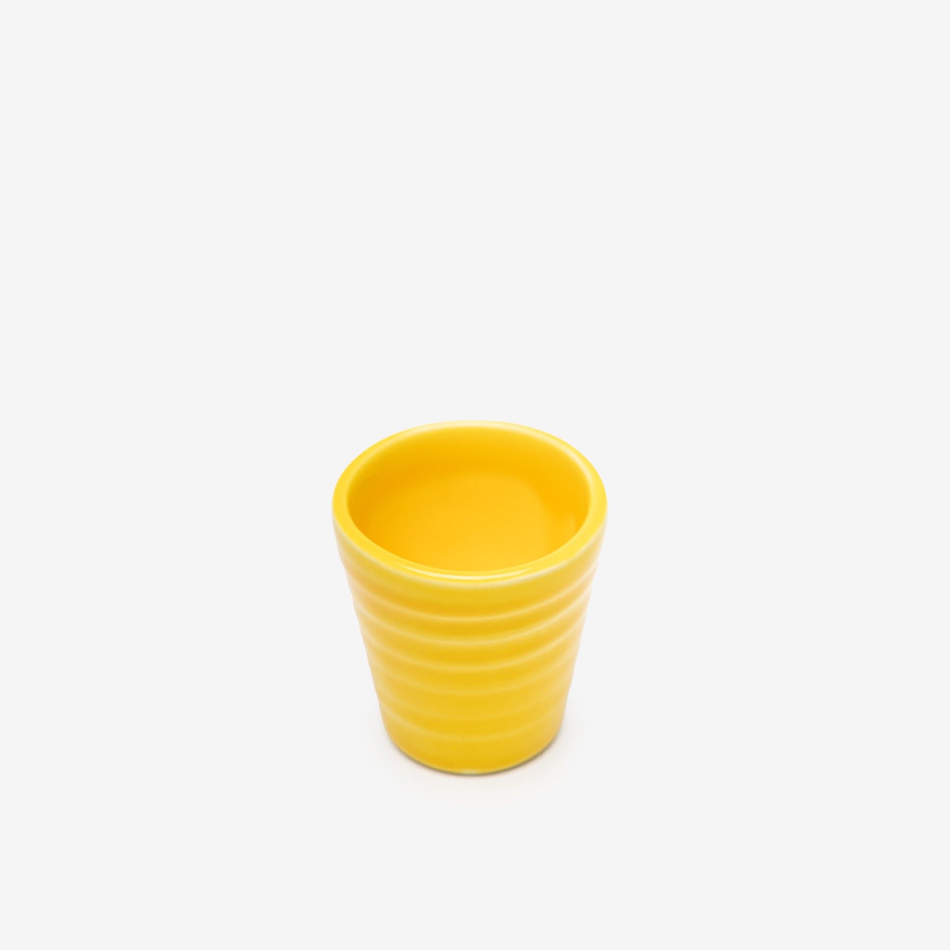 Copo Café Riscas Cerâmica Amarelo Mostarda 5.5cm