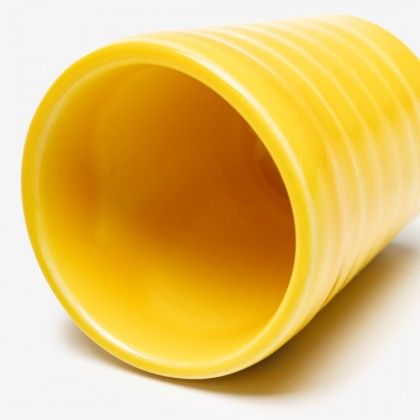 Copo Café Riscas Cerâmica Amarelo Mostarda 5.5cm Copo Café Riscas Cerâmica Amarelo Mostarda 5.5cm