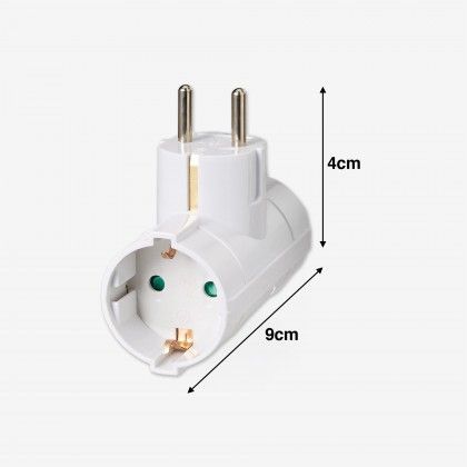 Adaptador 2 Tomadas Laterais 4X9cm