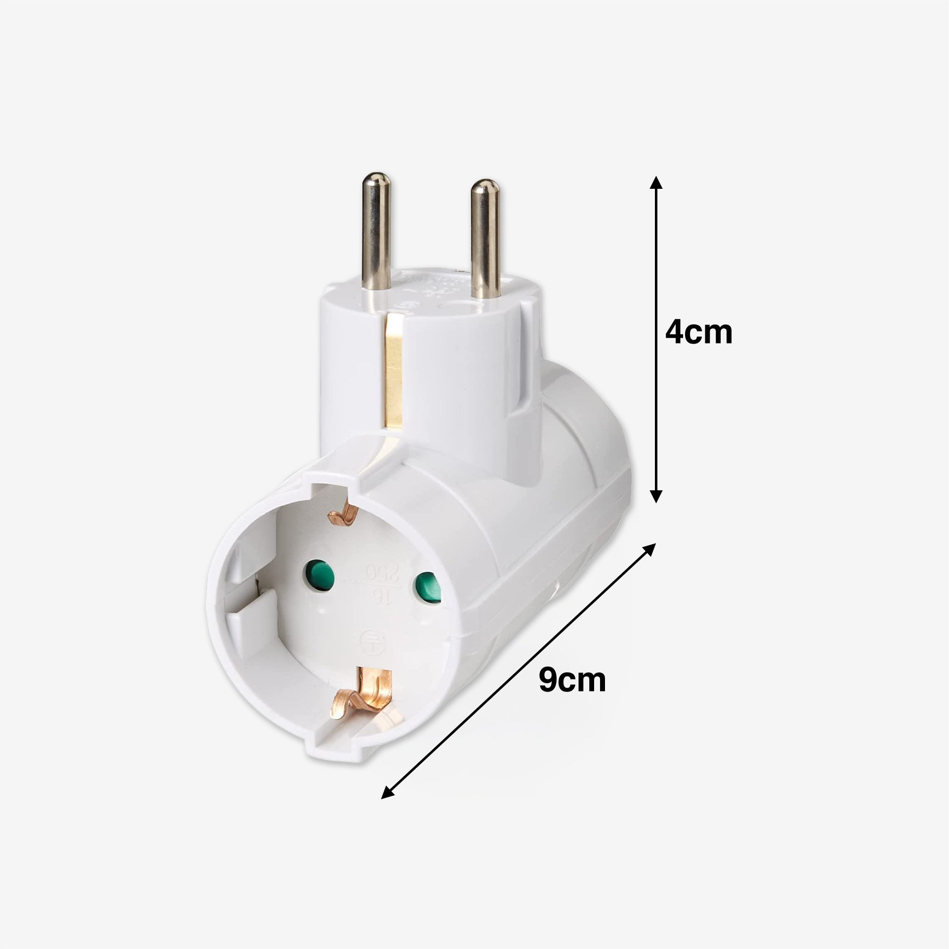 Adaptador 2 Tomadas Laterais 4X9cm