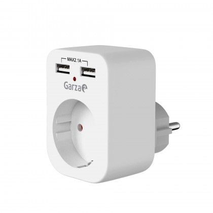 Adaptador 1 Tomada Frontal + 2Usb 5X4X5cm