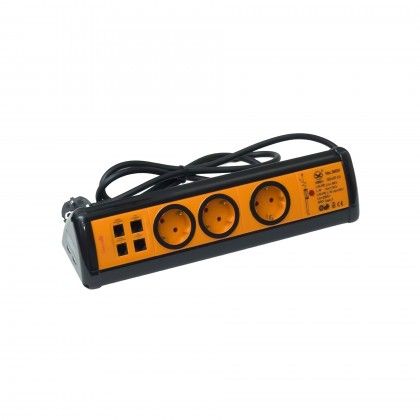 Extensão Profissional com 3 Tomadas + 2 Usb + 2Rj11 + 2Rj45 1.4M Extensão Profissional com 3 Tomadas + 2 Usb + 2Rj11 + 2Rj45 1.4M