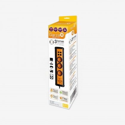 Extensão Profissional com 3 Tomadas + 2 Usb + 2Rj11 + 2Rj45 1.4M Extensão Profissional com 3 Tomadas + 2 Usb + 2Rj11 + 2Rj45 1.4M