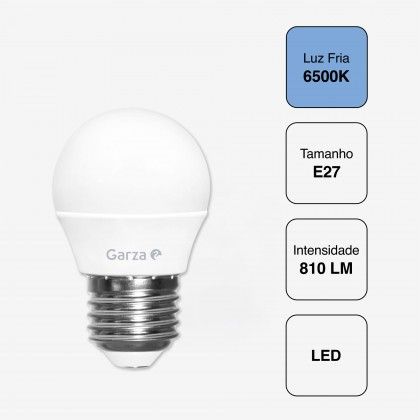 L�mpada Led Esf�rica E27 810Lm 65K Luz Fria
