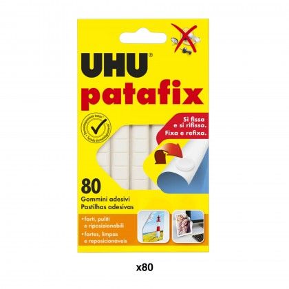 Pastilhas Adesivas Uhu Patafix Branco 80 Unidades