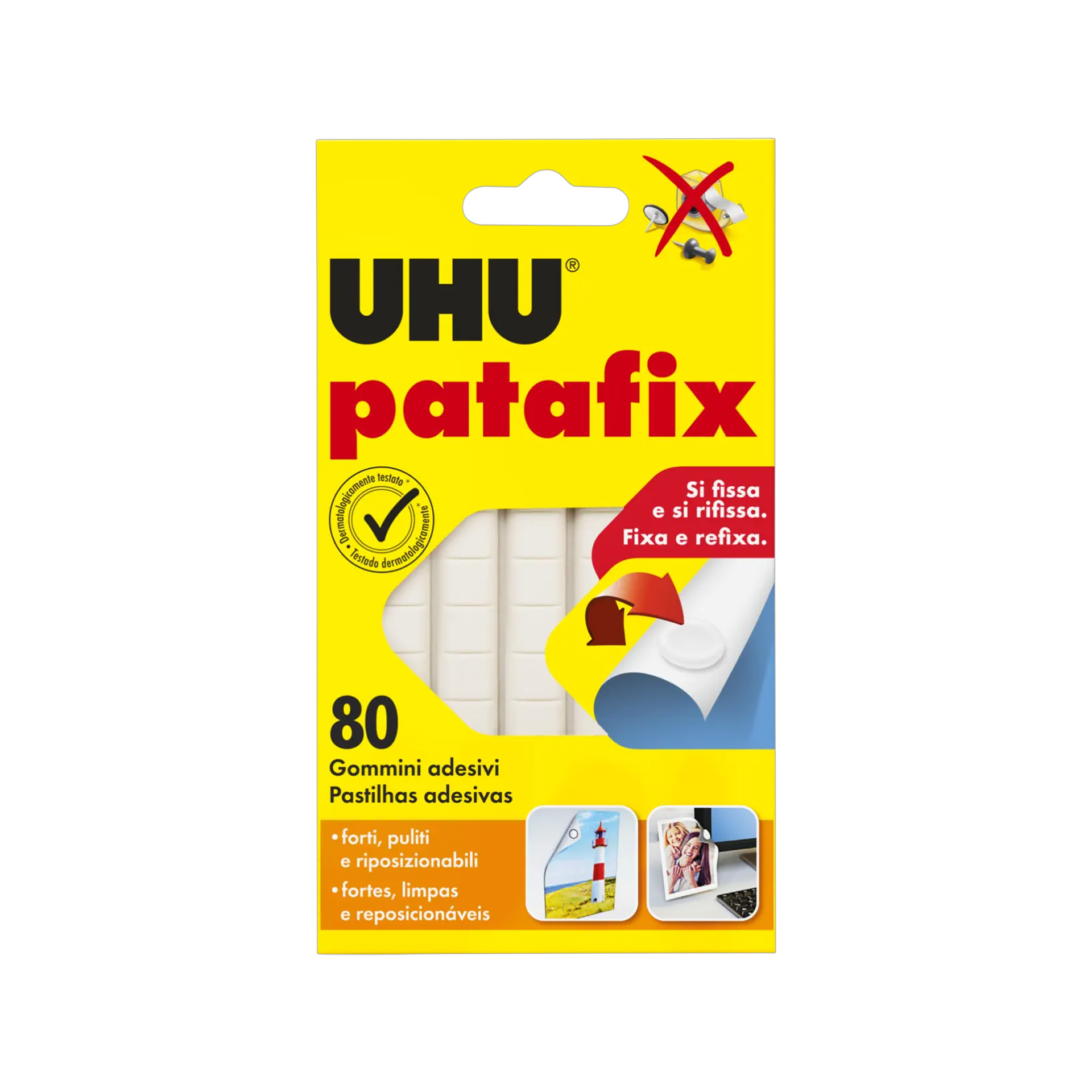 Pastilhas Adesivas Uhu Patafix Branco 80 Unidades
