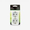 Adaptador Tomada Duplo Branco 3680w 9.1X7.9X4.8cm Adaptador Tomada Duplo Branco 3680w 9.1X7.9X4.8cm