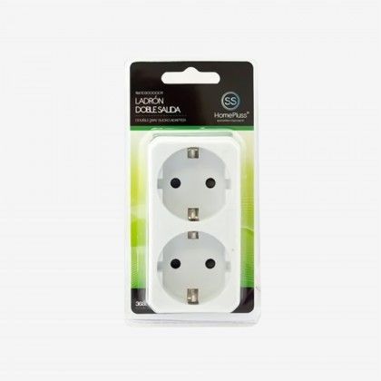 Adaptador Tomada Duplo Branco 3680w 9.1X7.9X4.8cm