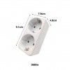 Adaptador Tomada Duplo Branco 3680w 9.1X7.9X4.8cm