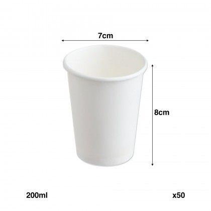 Copo Cartão Branco 200ml 7X8cm Pack 50 Copo Cartão Branco 200ml 7X8cm Pack 50