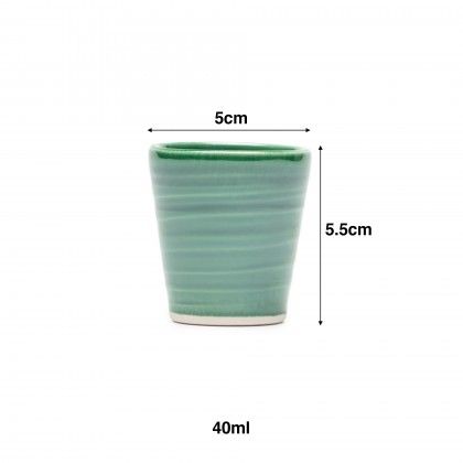 Copo Caf� Riscas Verde 5.5cm
