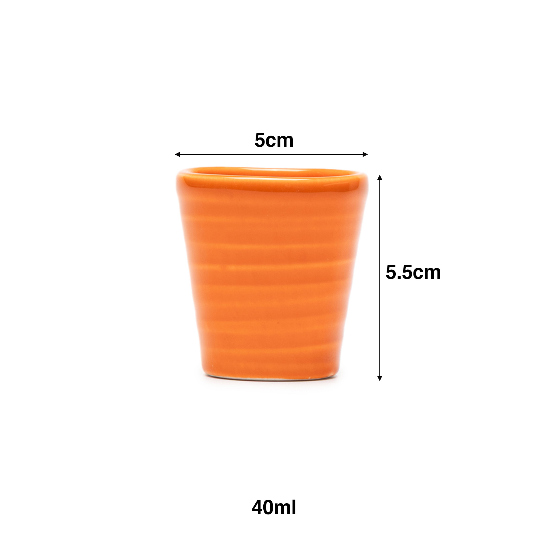 Copo Cafe Riscas Laranja 5.5cm