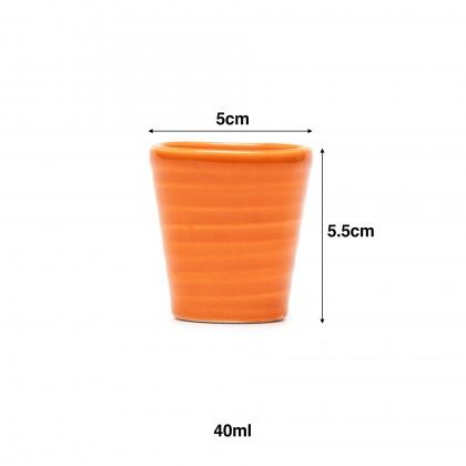 Copo Cafe Riscas Laranja 5.5cm
