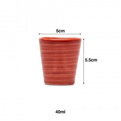 Copo Cafe Riscas Salmao 5.5cm