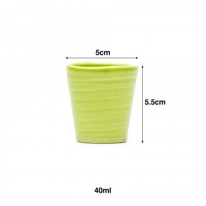 Copo Cafe Riscas Verde Alface 5.5cm