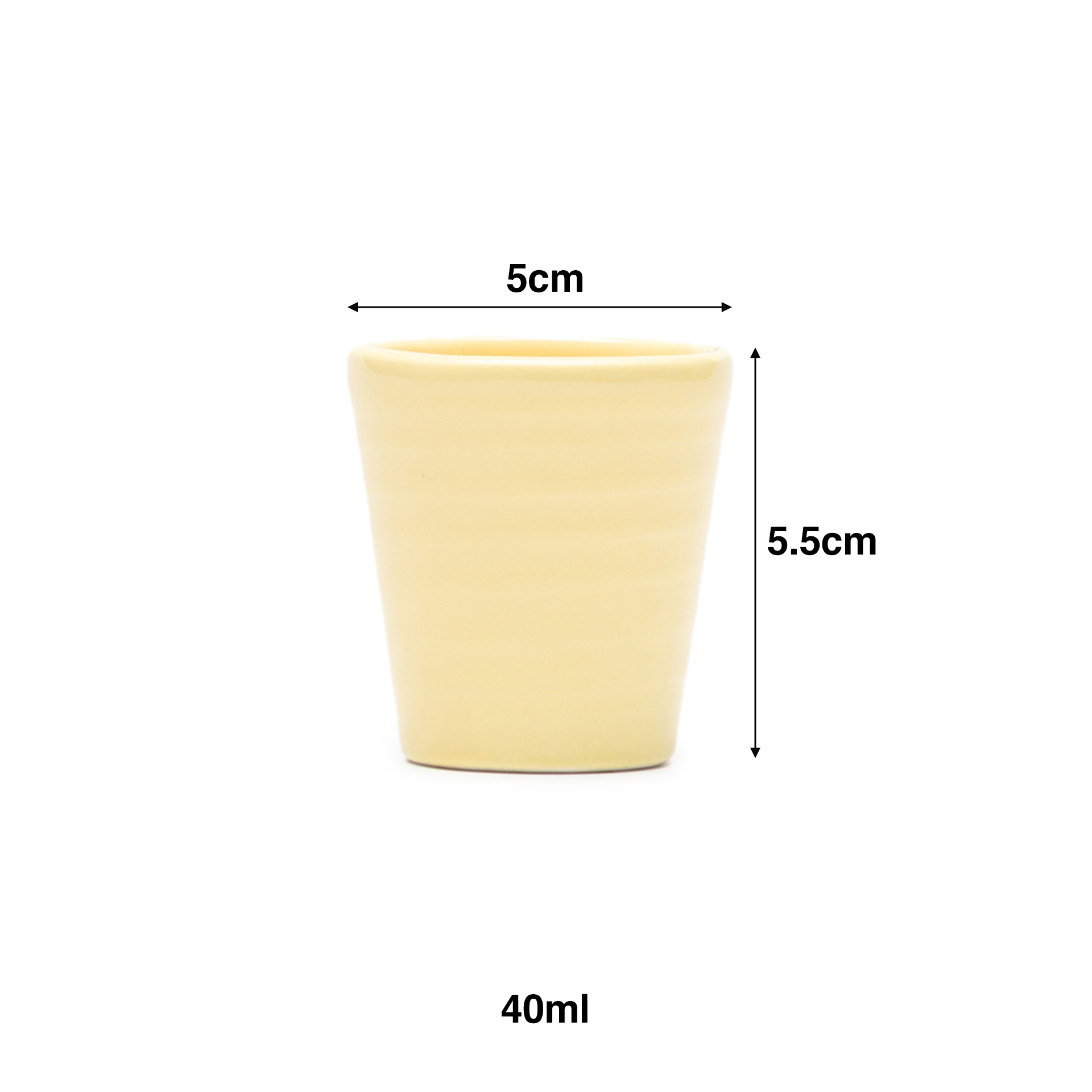 Copo Cafe Riscas Amarelo Pastel 5.5cm