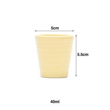 Copo Cafe Riscas Amarelo Pastel 5.5cm