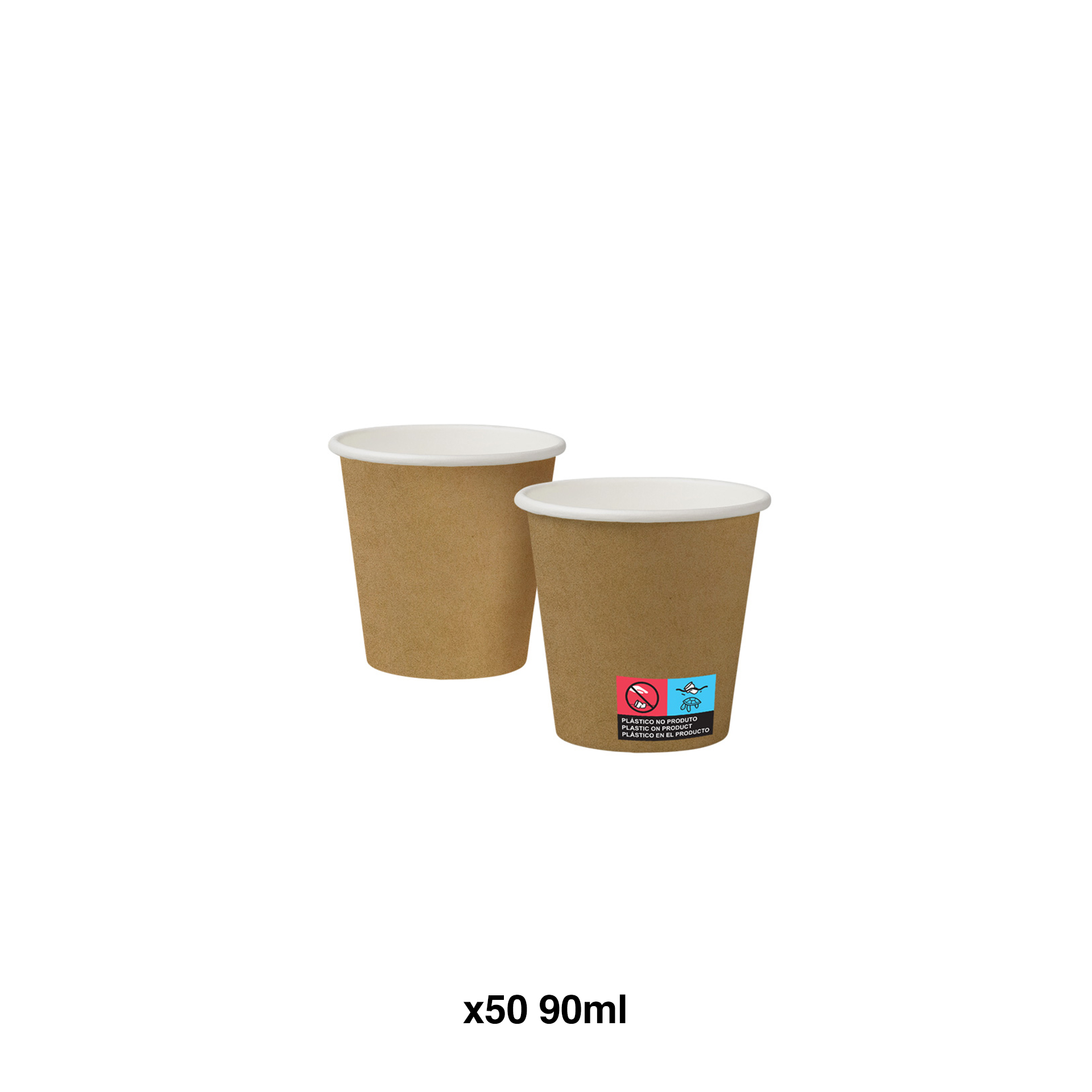 Copo Papel Kraft Redondo 90ml Pack 50