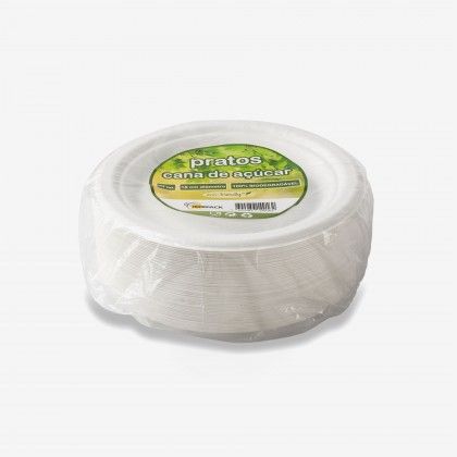 Prato Cana Açúcar Redondo Branco 17.6cm Pack 50 Prato Cana Açúcar Redondo Branco 17.6cm Pack 50