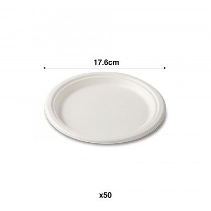 Prato Cana Açúcar Redondo Branco 17.6cm Pack 50 Prato Cana Açúcar Redondo Branco 17.6cm Pack 50