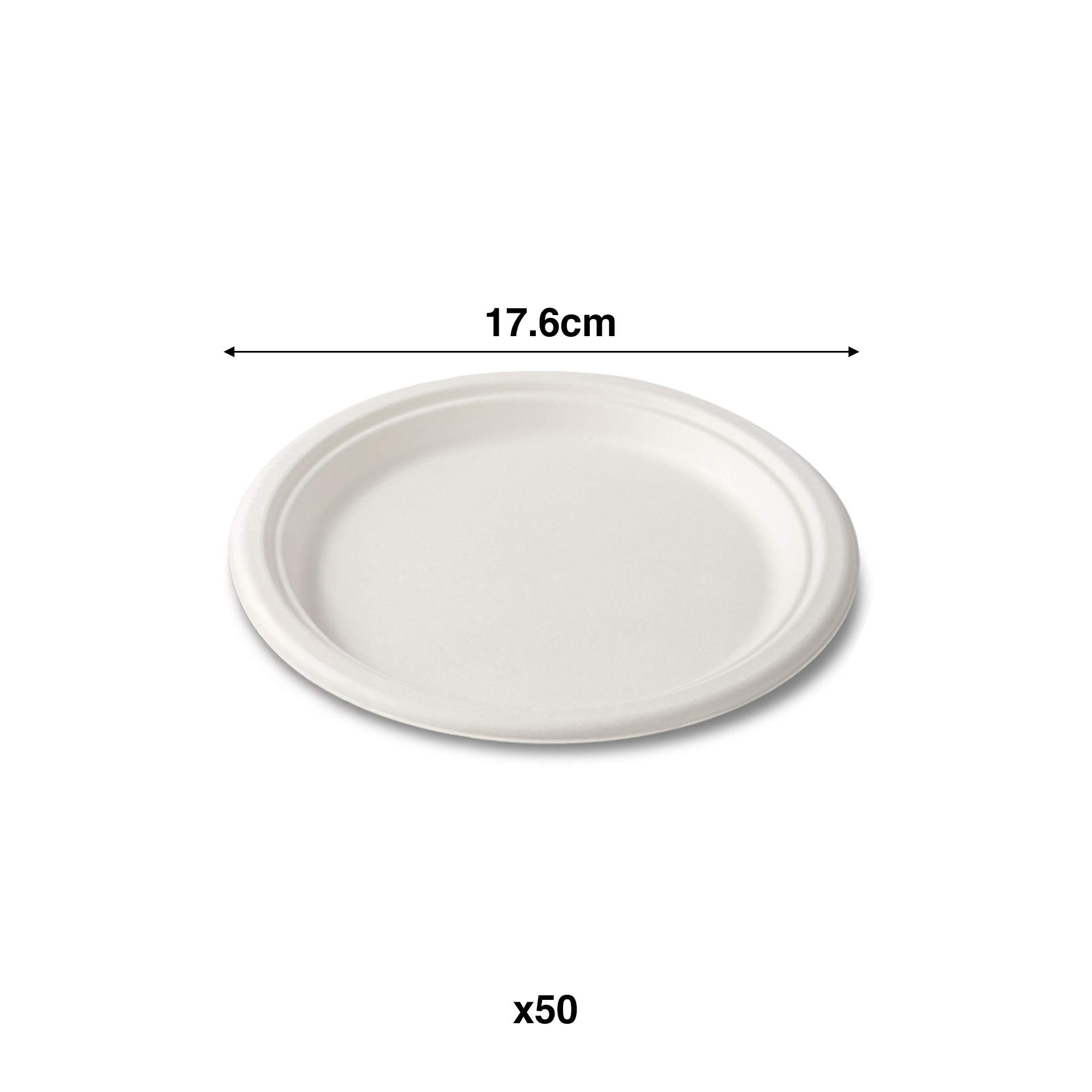 Prato Cana Açúcar Redondo Branco 17.6cm Pack 50