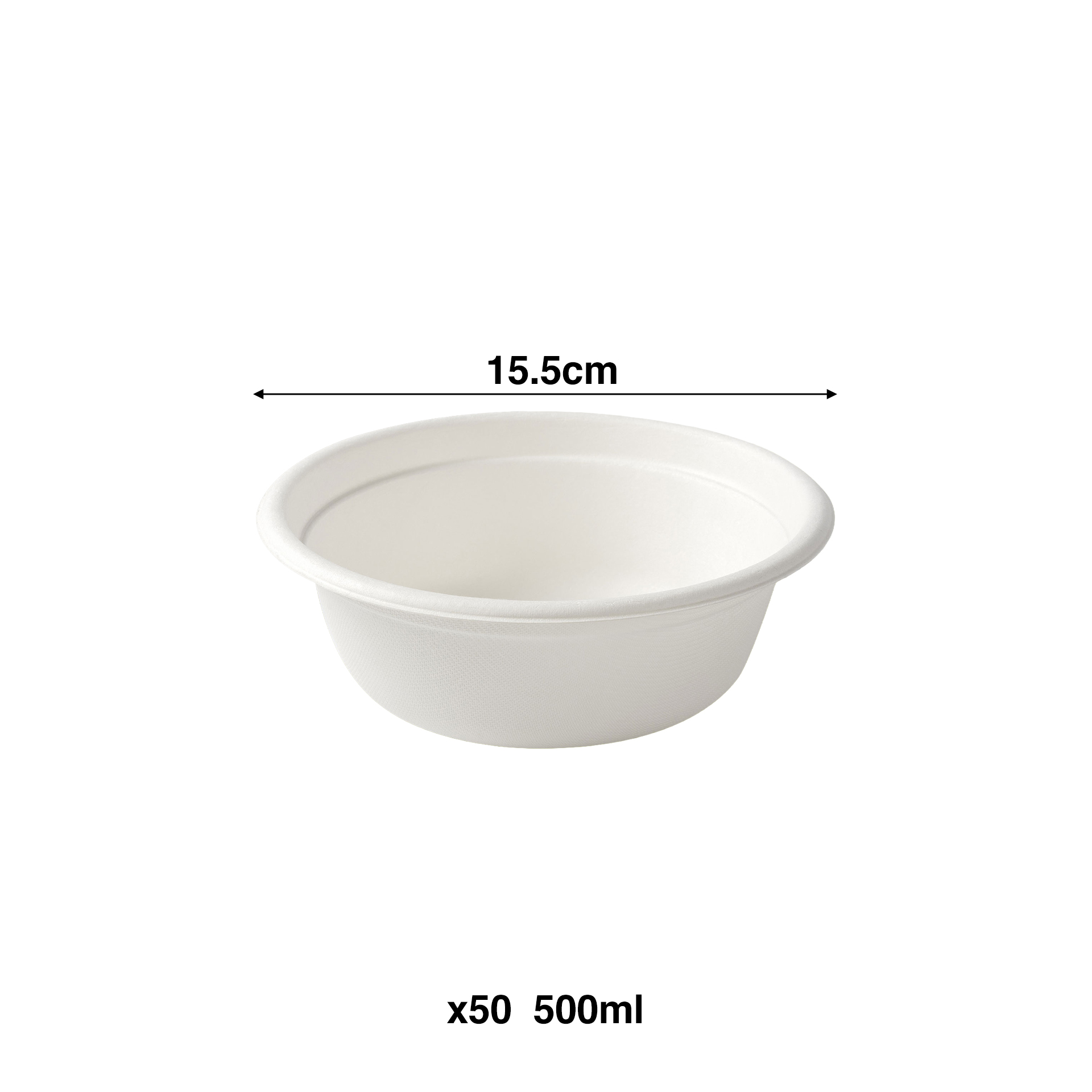 Taça Cana Açúcar Redondo Branco 500ml 15.5cm Pack 50