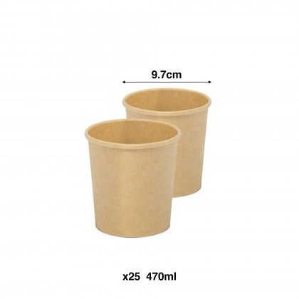 Copo com Tampa Kraft Redondo 470ml 9.7cm Pack 25 Copo com Tampa Kraft Redondo 470ml 9.7cm Pack 25