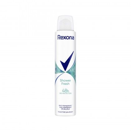 Desodorizante Spray Rexona Women Shower Fresh 48H 200ml Desodorizante Spray Rexona Women Shower Fresh 48H 200ml