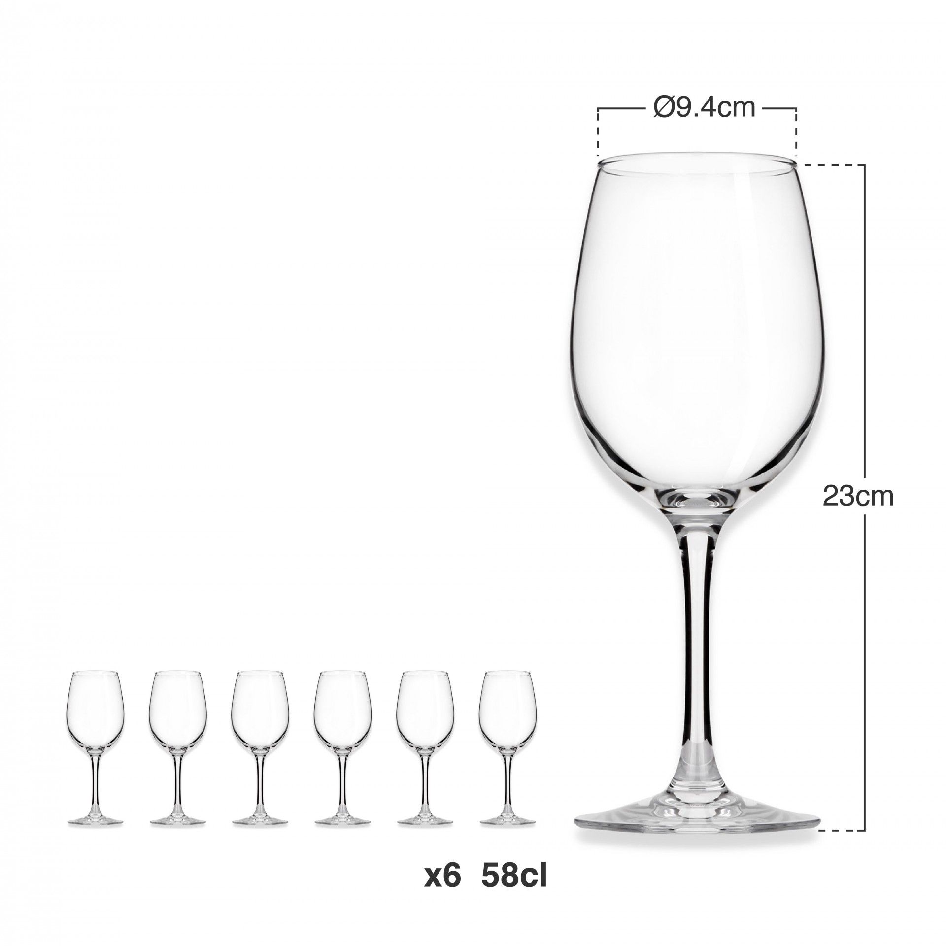 Copo com Pé Vina 58cl Pack 6