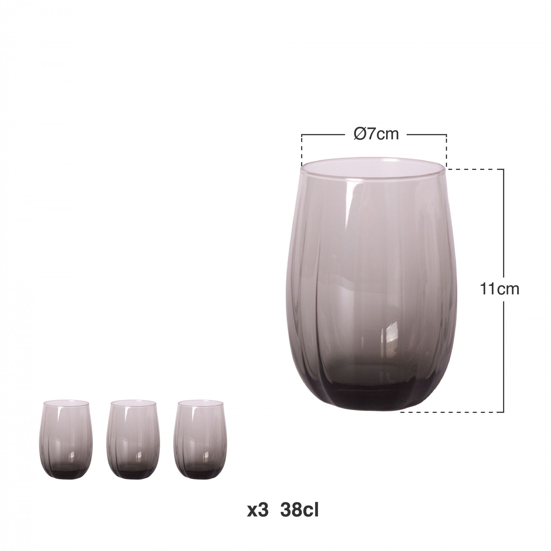 Copo Agua Linka 38cl Pack 3