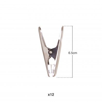 Mola Roupa Inox Pack 12 6.2cm