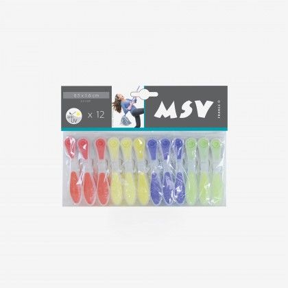 Mola Roupa Pp Cores Pack 12  8.5cm