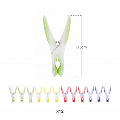 Mola Roupa Pp Cores Pack 12  8.5cm