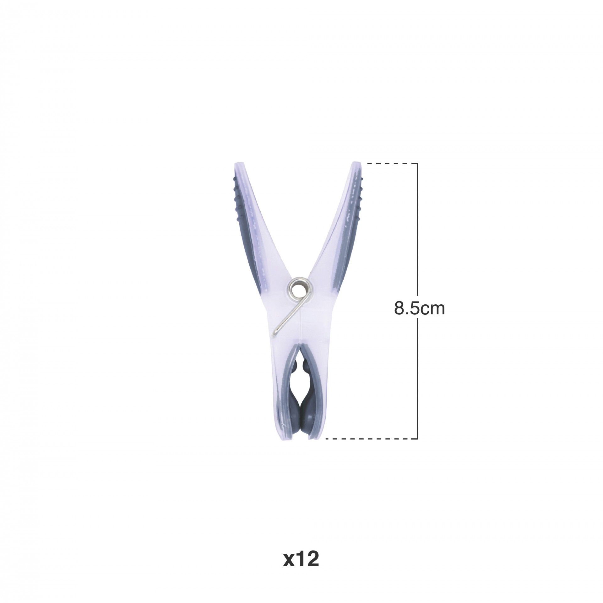 Mola Roupa Pp Cinzento Pack 12 8.5cm