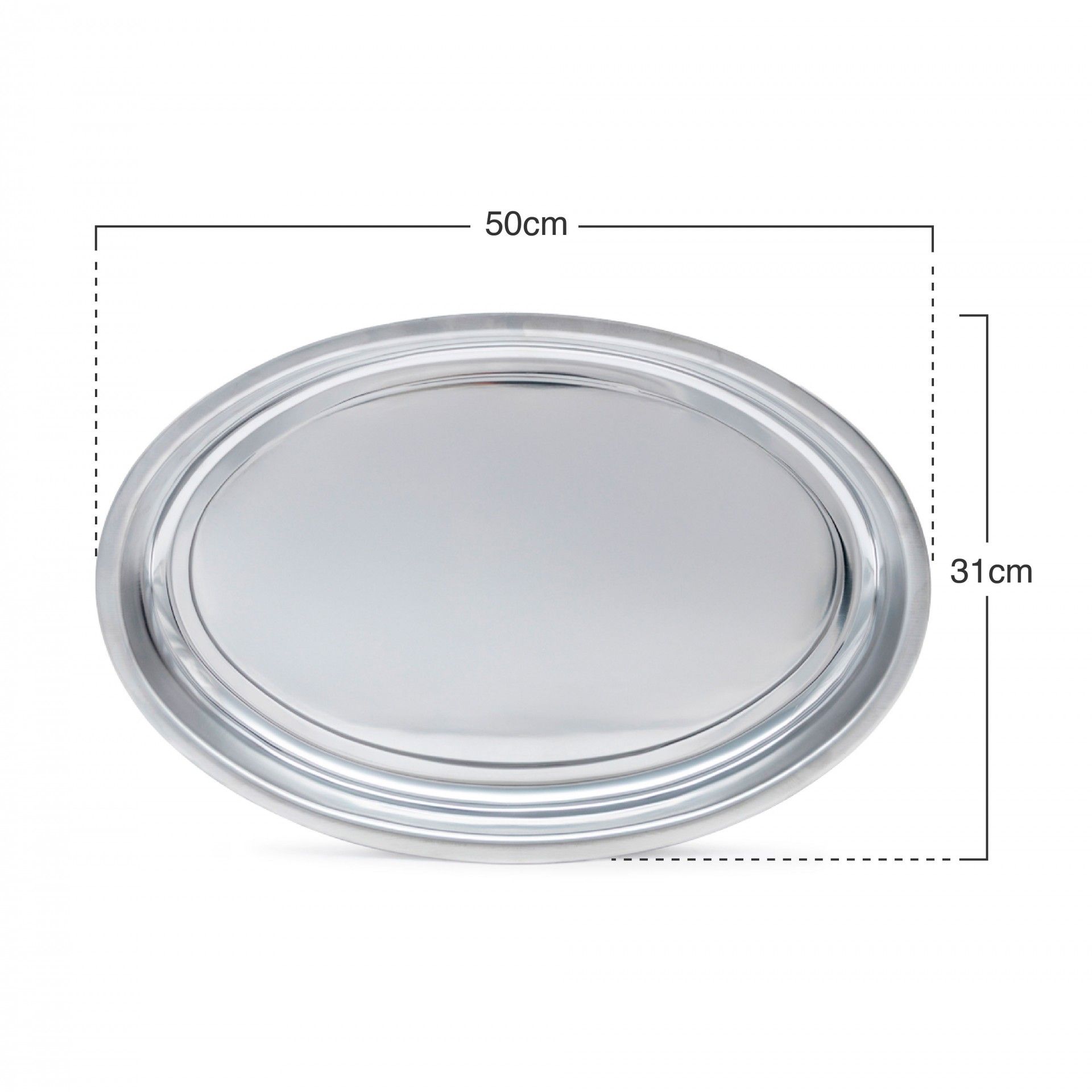 Assadeira Oval Inox 50X31cm