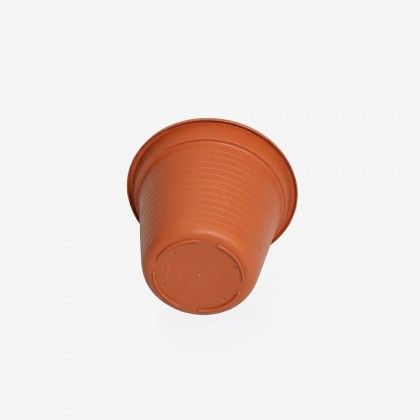 Vaso Pl�stico Tradicional Brilho Redondo Castanho 20cm